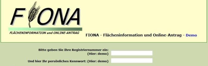 FIONA Anwendungsoberfläche, Flächeninformation und Online-Antrag;  Bild MLR Stuttgart