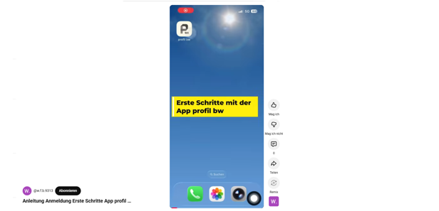 Standbild der Video-Anleitung zur App profil (bw) - Anmeldung erste Schritte