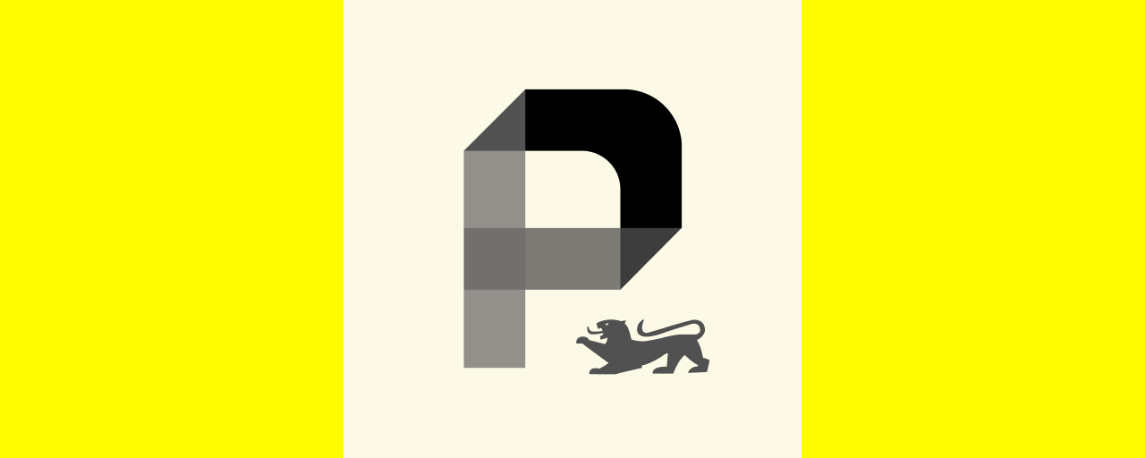 Logo der App profil (bw) auf gelbem Grund